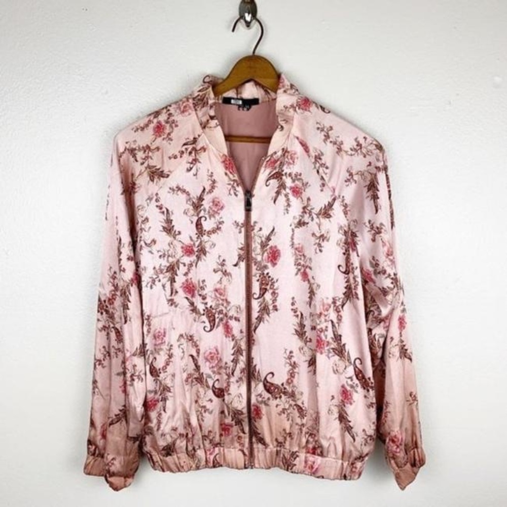 Haute Hippie Clara Floral Bomber Jacket in Pink